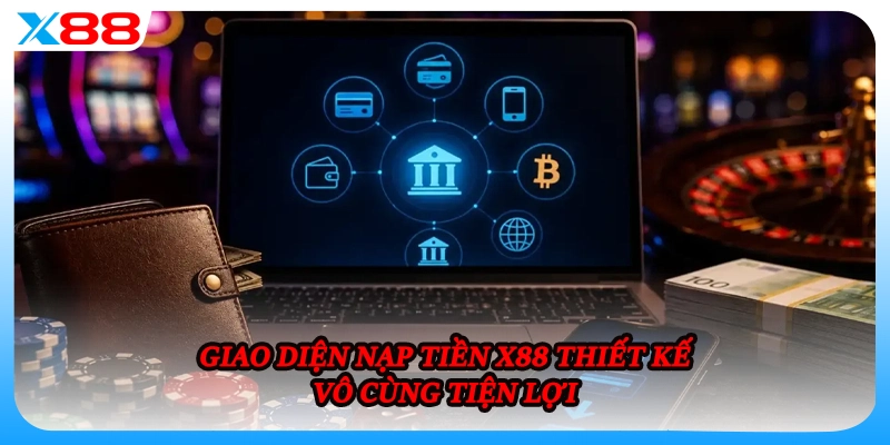 Giao diện nạp tiền X88 thiết kế vô cùng tiện lợi